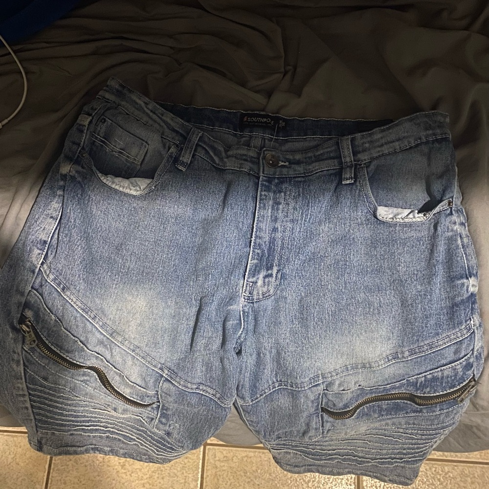 Southpole jorts zipper front pockets